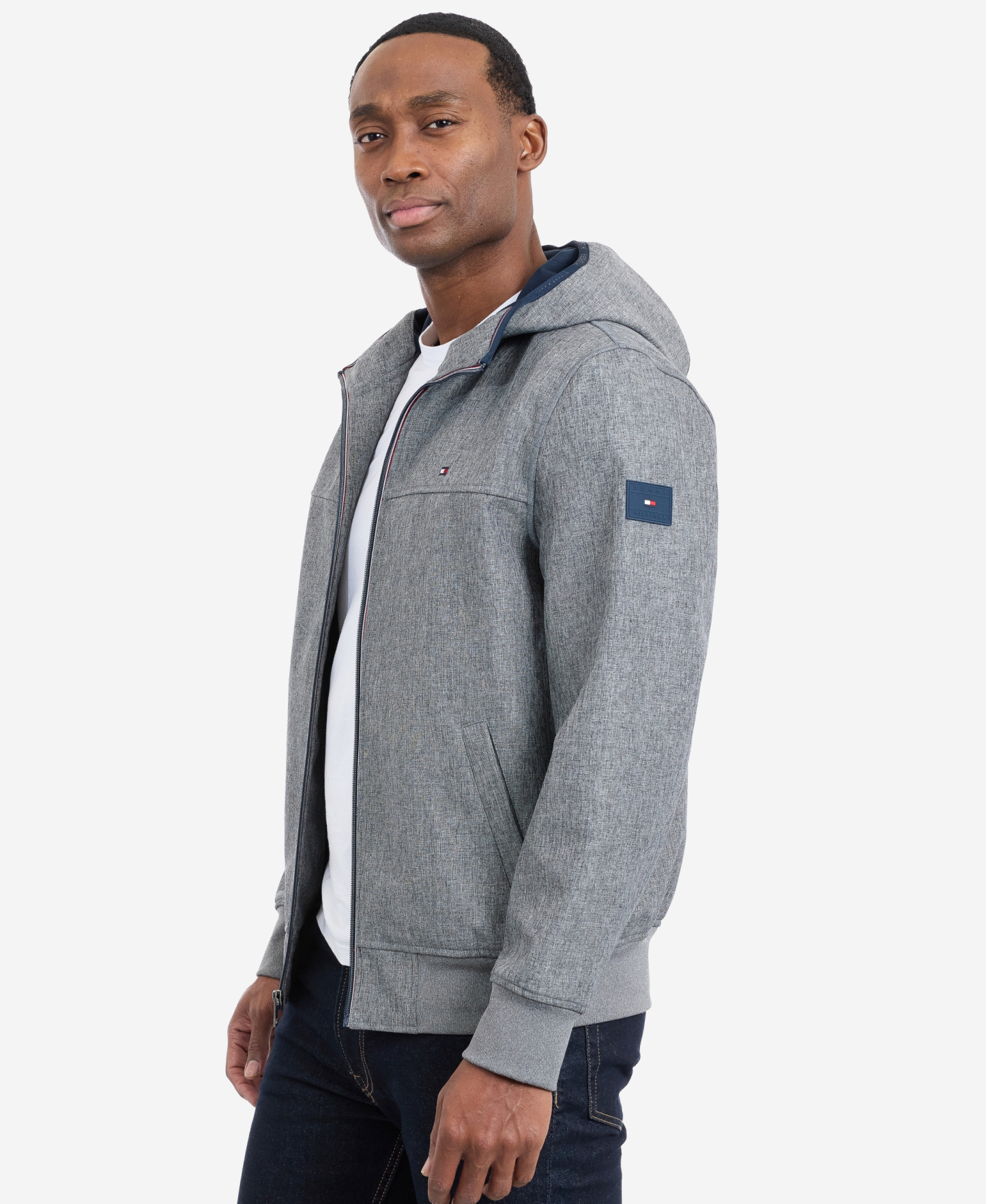 Tommy Hilfiger Men's Hooded Softshell Jacket - Heather Gray
