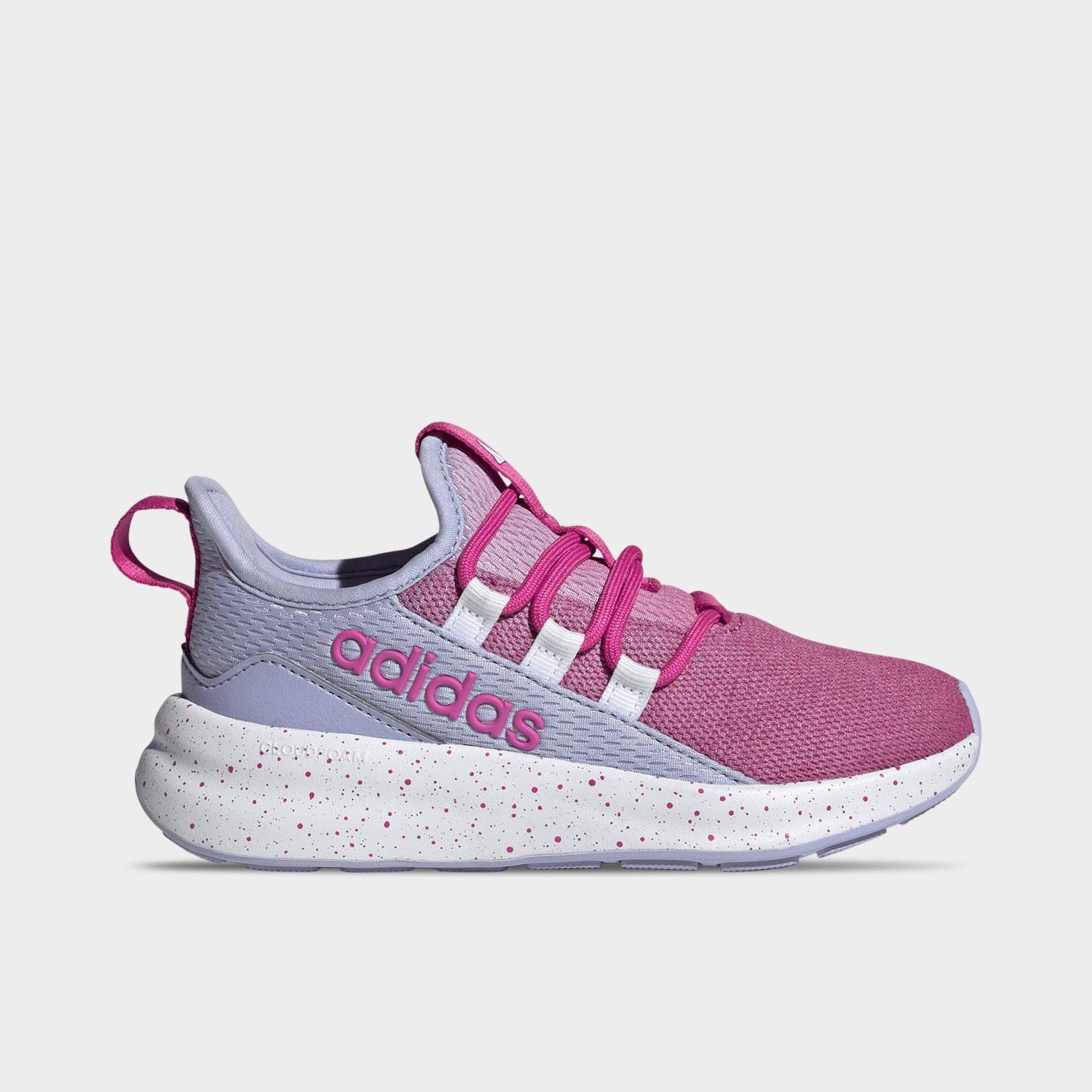 Girls' Little Kids' and Big Kids' adidas Lite Racer Adapt 8.0 Stretch Lace Casual Shoes - Part 1 - Lucid Fuchsia/Preloved Fuchsia/Violet Tone - Left shoe facing left. Outside of the shoe.