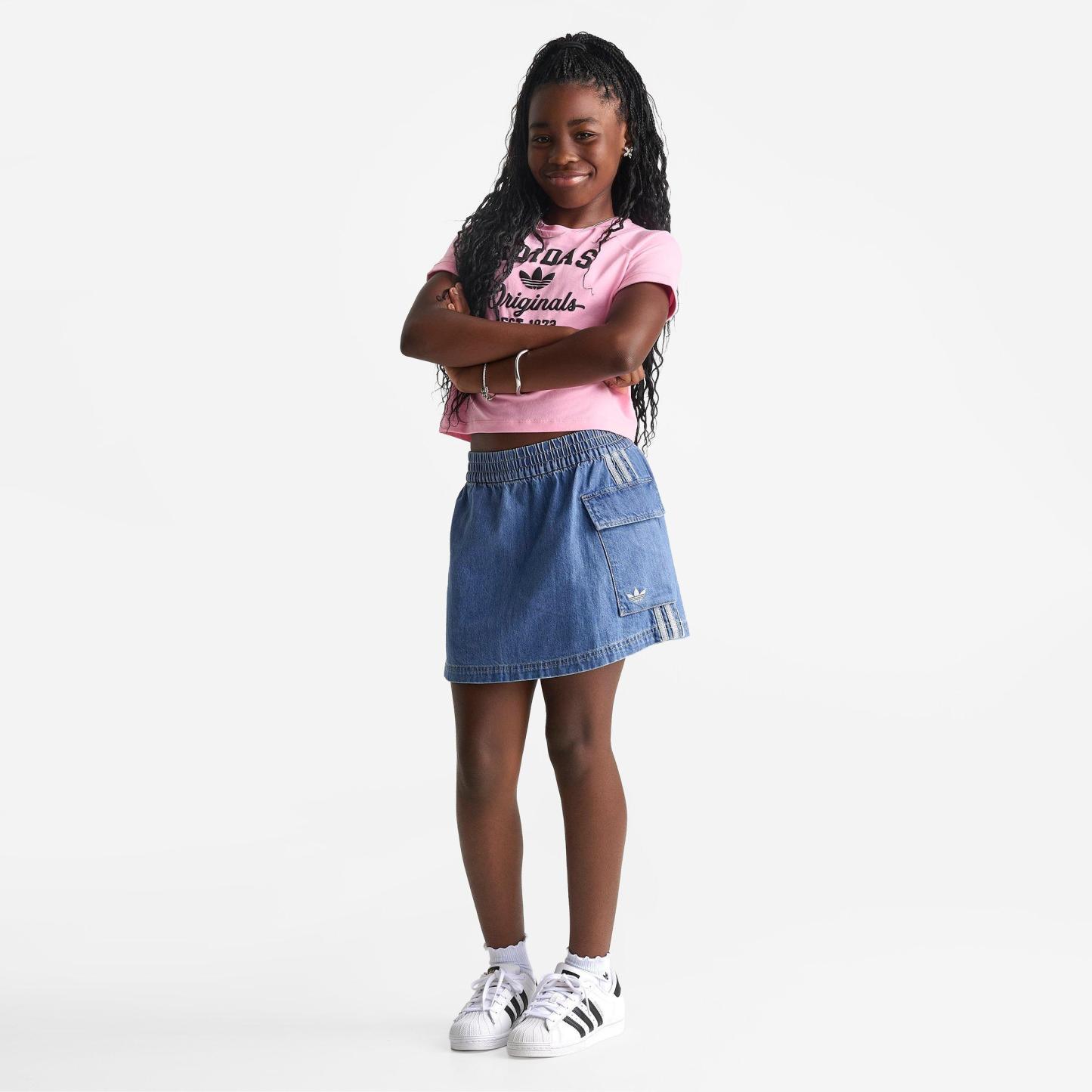 Girls' Big Kids' adidas Originals Denim Cargo Skirt - Antique Wash