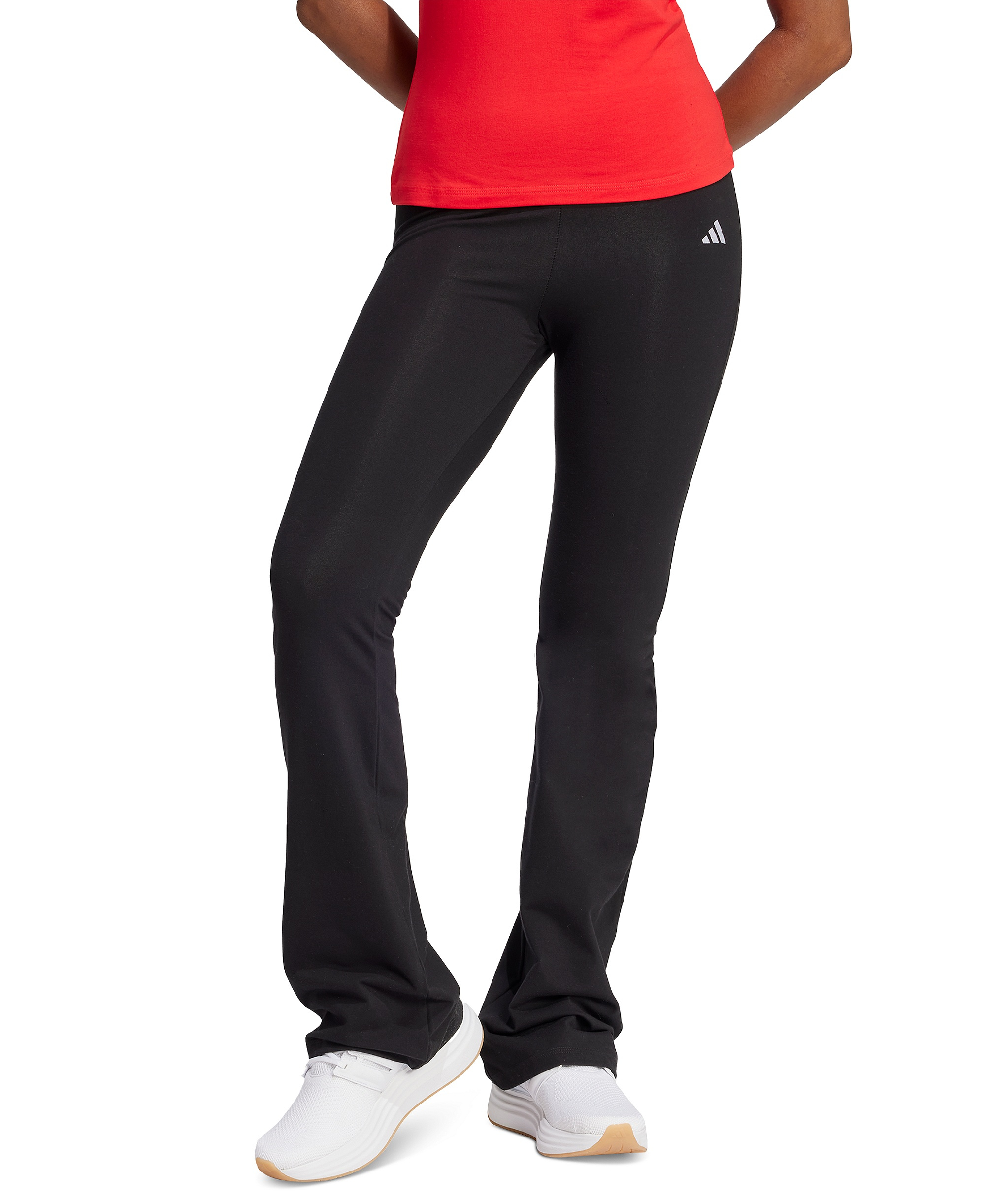 adidas Women's Essentials Small Logo Flared Leggings - Black/White