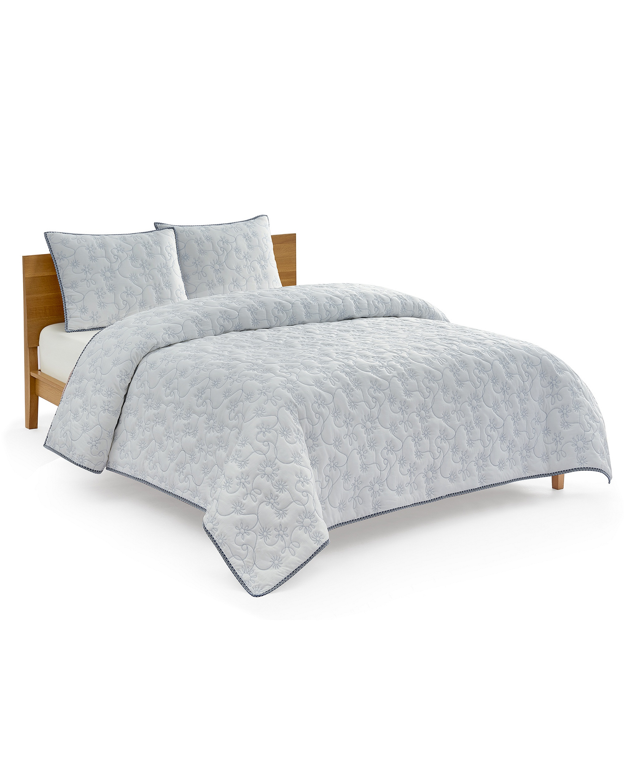 UGG® Botanic 2-Piece Quilt Set, Twin/Twin XL - Snow, Lilac