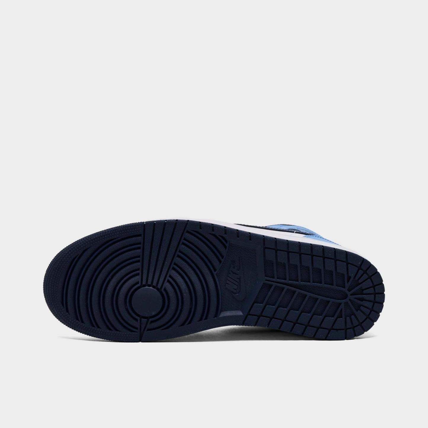 Men's Air Jordan Retro 1 Mid Casual Shoes - University Blue/White/Sail/Midnight Navy - view 6