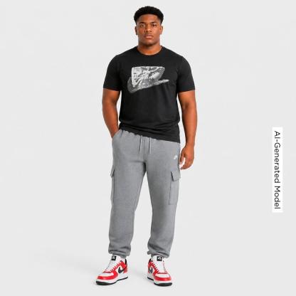Men's Nithtke Sportswear Swoosh Stone T-Shirt - Black