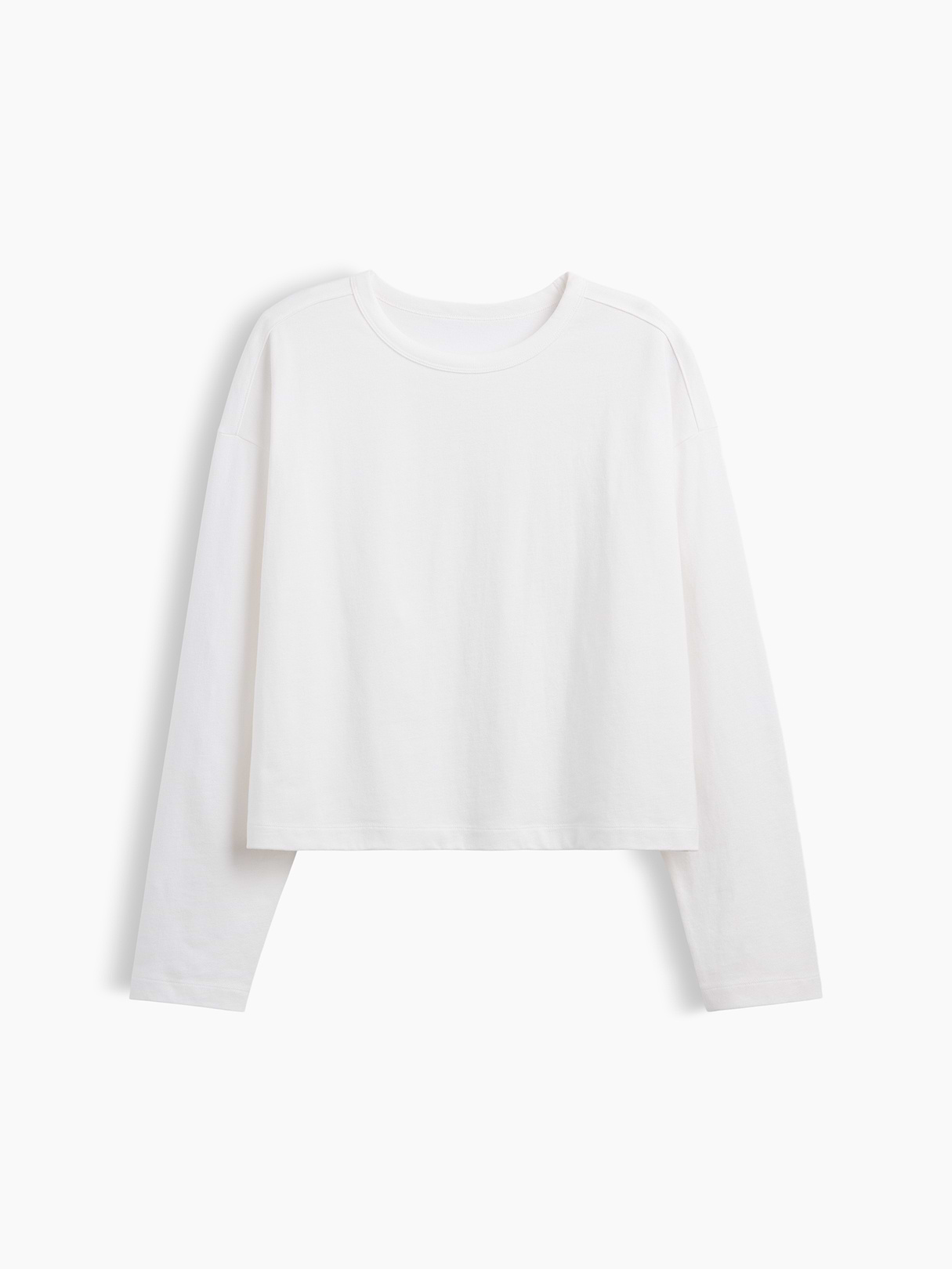 Knit Oversized Crop T-Shirt - Fresh white