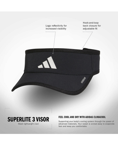 adidas Men's Superlite 3 Visor - Black/white