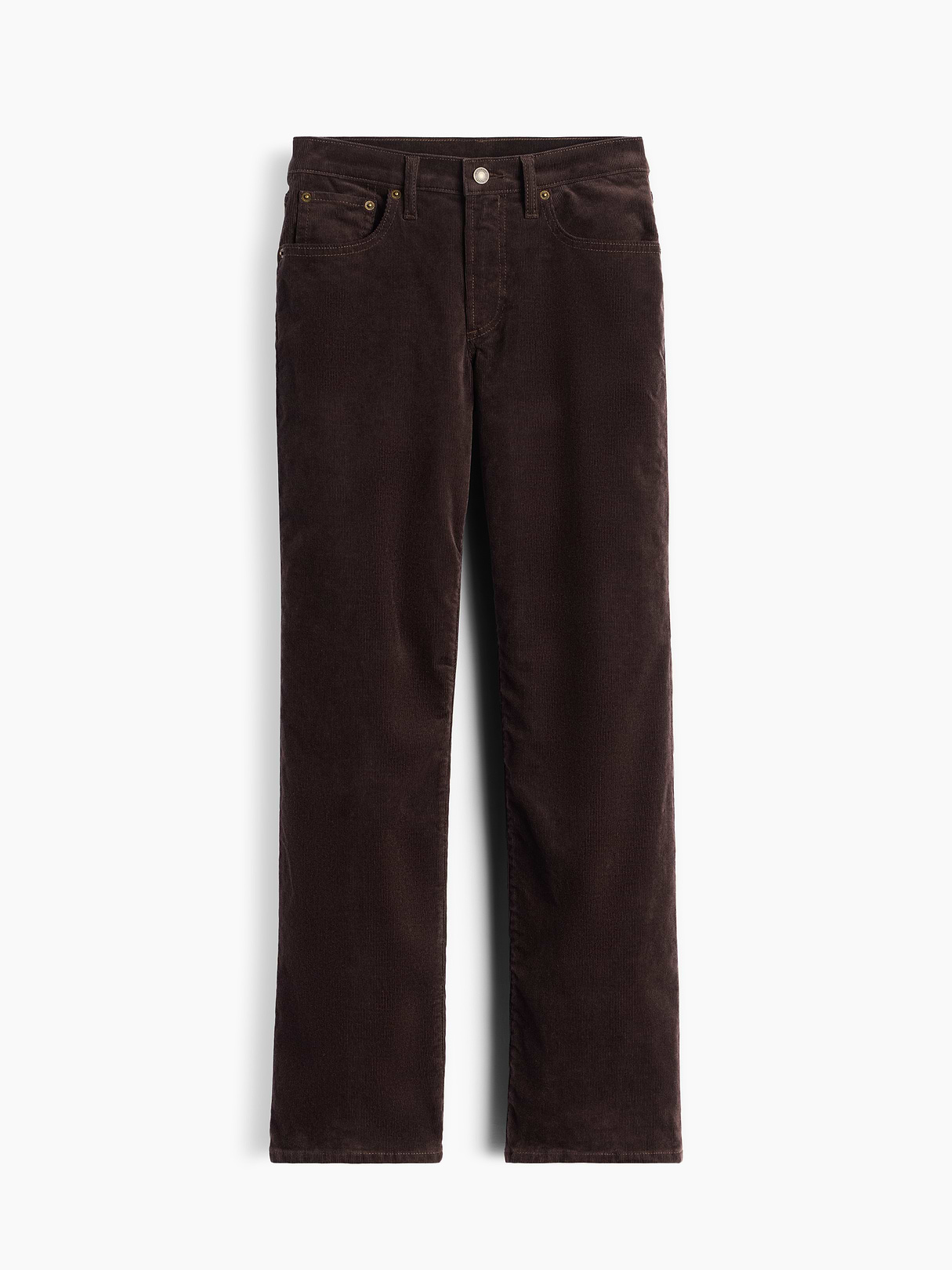 Mid Rise Relaxed Straight Jeans - Terra brown