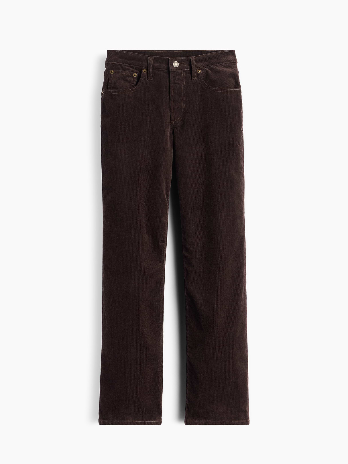 Mid Rise Relaxed Straight Jeans - Terra brown
