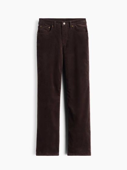 Mid Rise Relaxed Straight Jeans - Terra brown