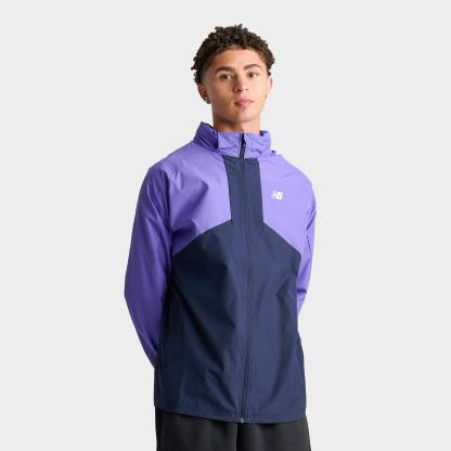 Men's New Balance Athletics Woven Full-Zip Jacket - Navy/Purple - view 1