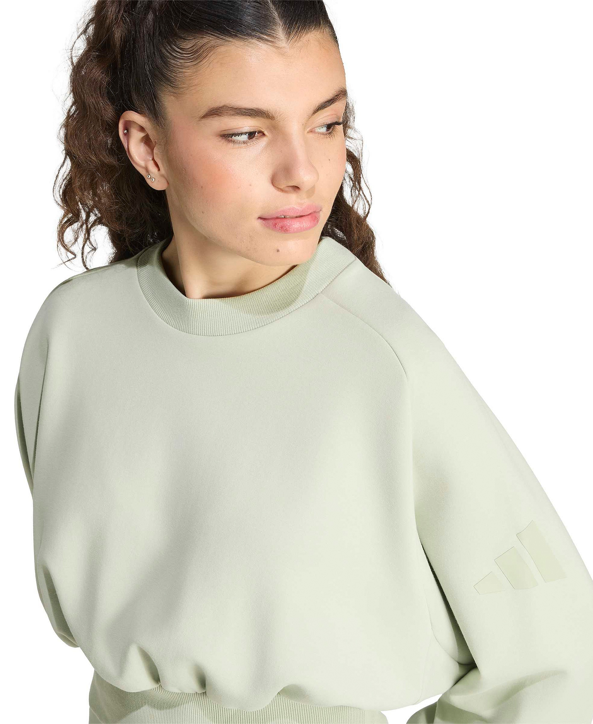 adidas Women's Soft Lux Relaxed Crewneck Sweatshirt - Halo Green