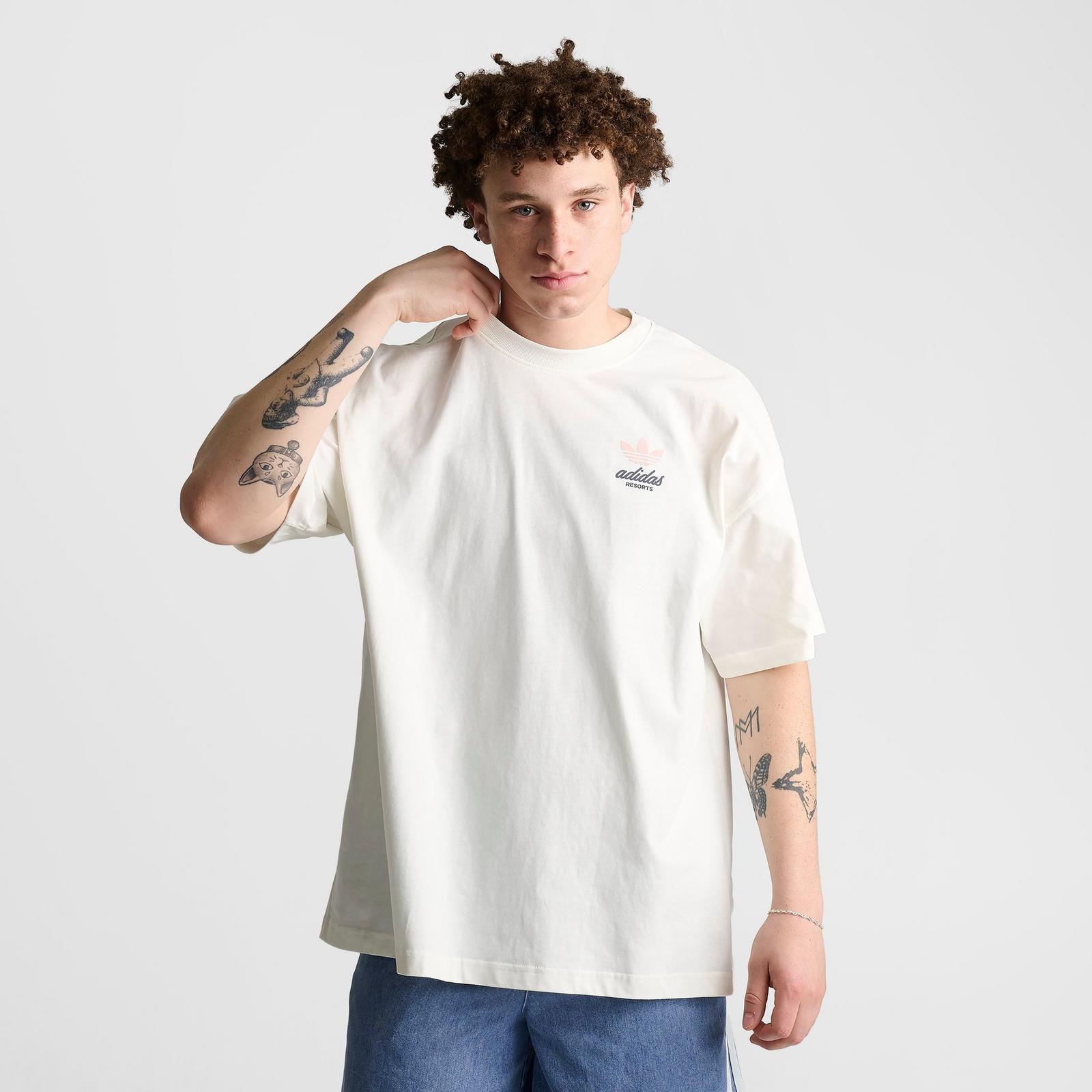 Men's adidas Originals Resort Graphic T-Shirt - Off White - view 4