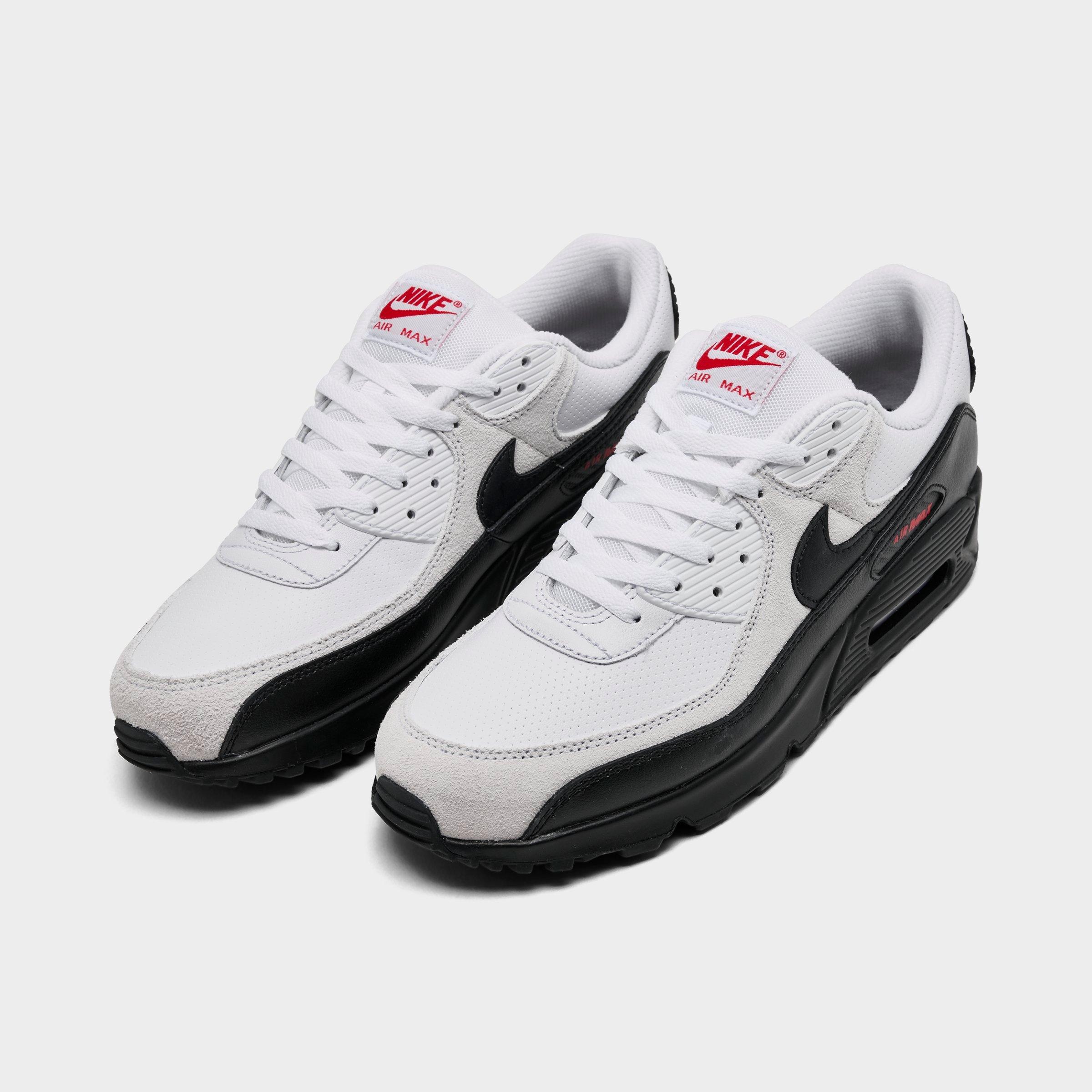 Men's Nithtke Air Max 90 Casual Shoes - Part 3 - White/Black/University Red - Both shoes facing left