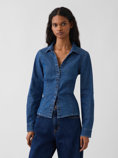 Denim Fitted Shirt - Medium wash