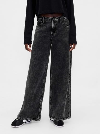 Mid Rise UltraSoft Baggy Jeans - Black hawk