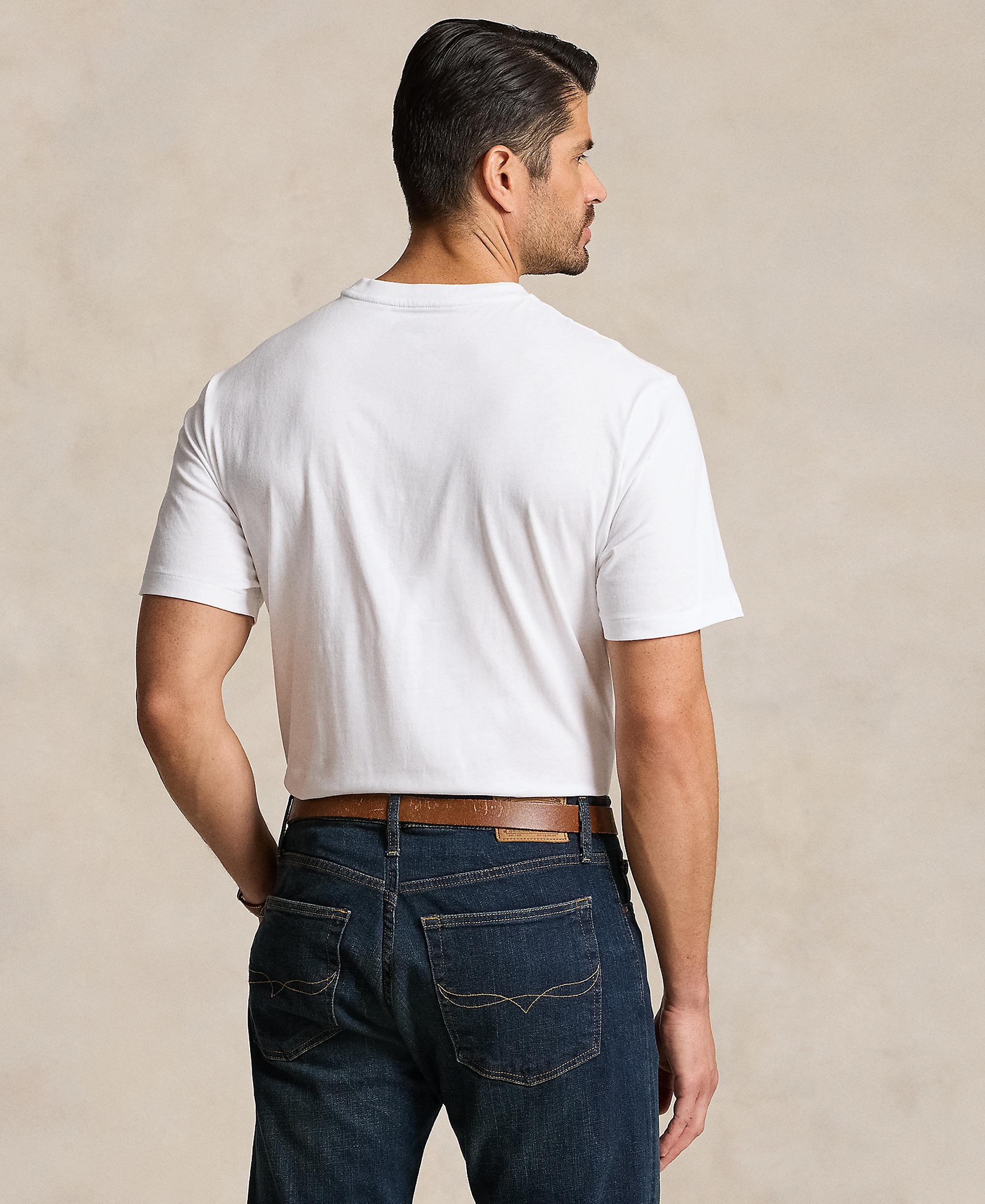 Polo Ralph Lauren Men's Big & Tall Crew-Neck Pocket T-Shirt - White