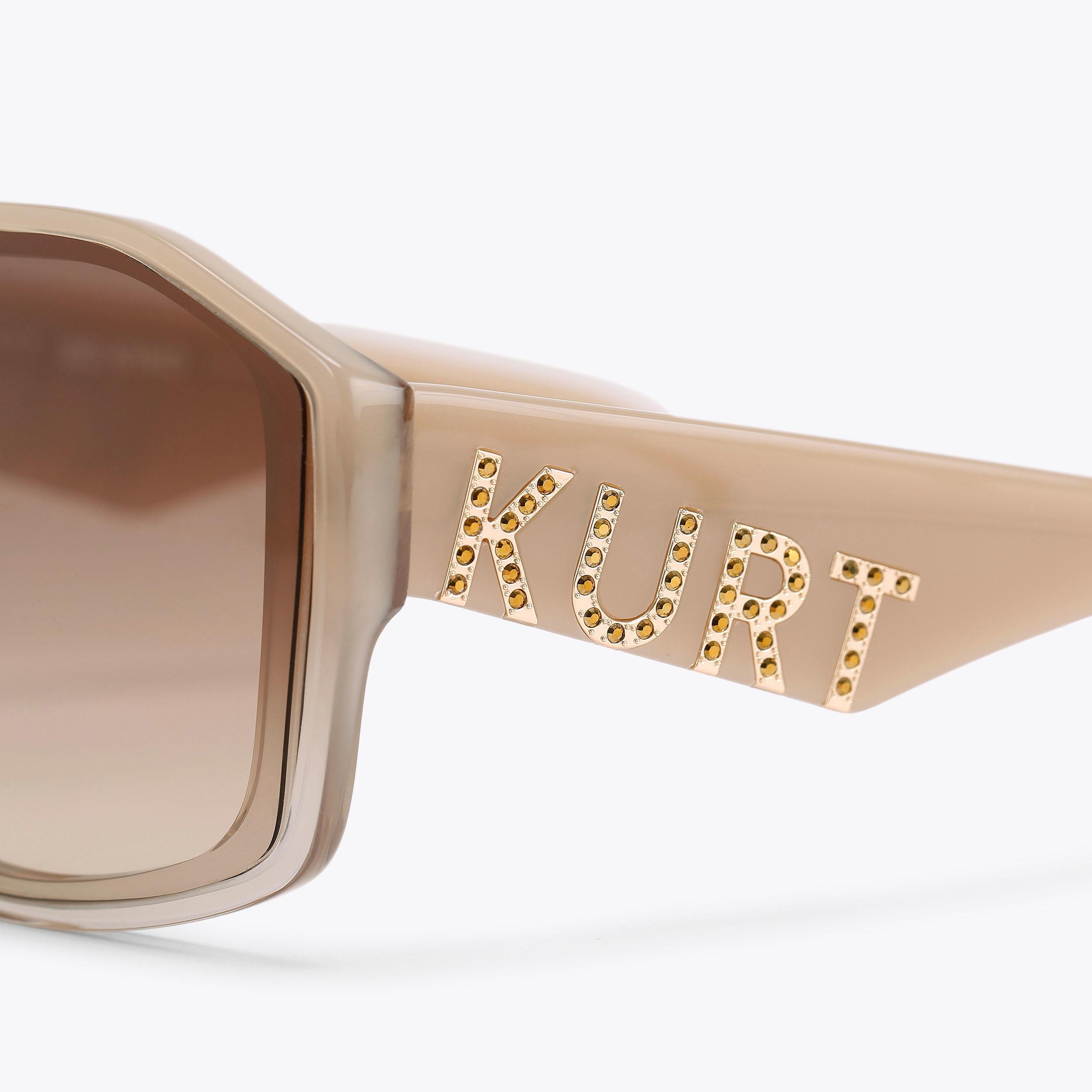 Kurt Geiger London Kurt Oversized Visor Sunglasses - Beige - view 5