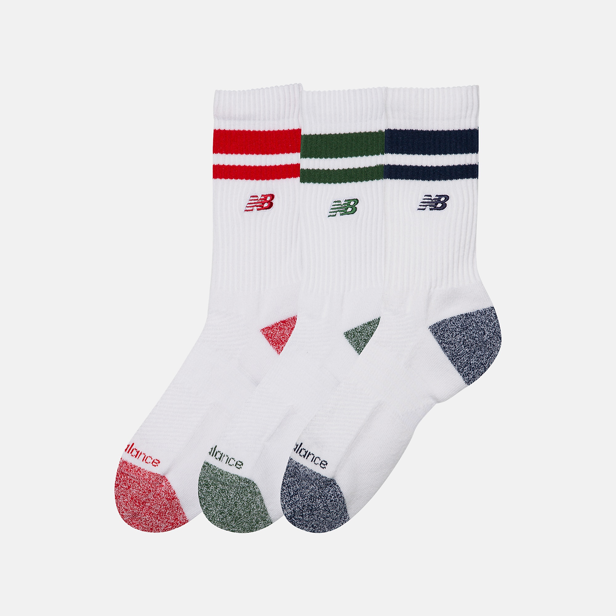 New Balance Active Premium Stripe Crew Socks 3 Pack, LAS35210AS1