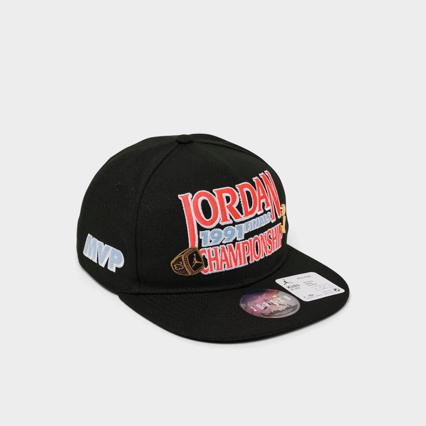 Jordan AJ6 1991 Finals Pro Snapback Hat - Black - view 3