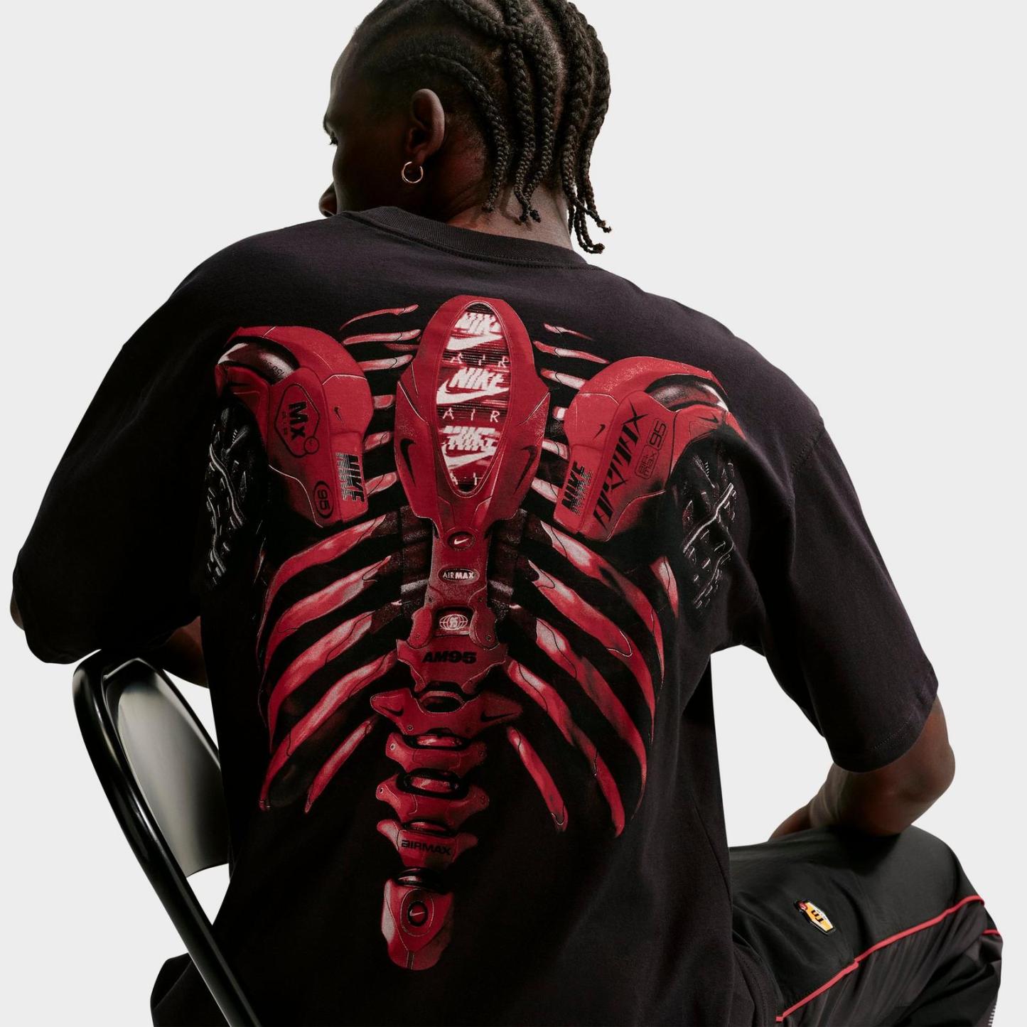 Men's Nike Sportswear Anatomy of Air Graphic T-Shirt - Black/Team Crimson