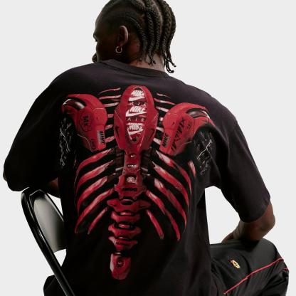 Men's Nike Sportswear Anatomy of Air Graphic T-Shirt - Black/Team Crimson