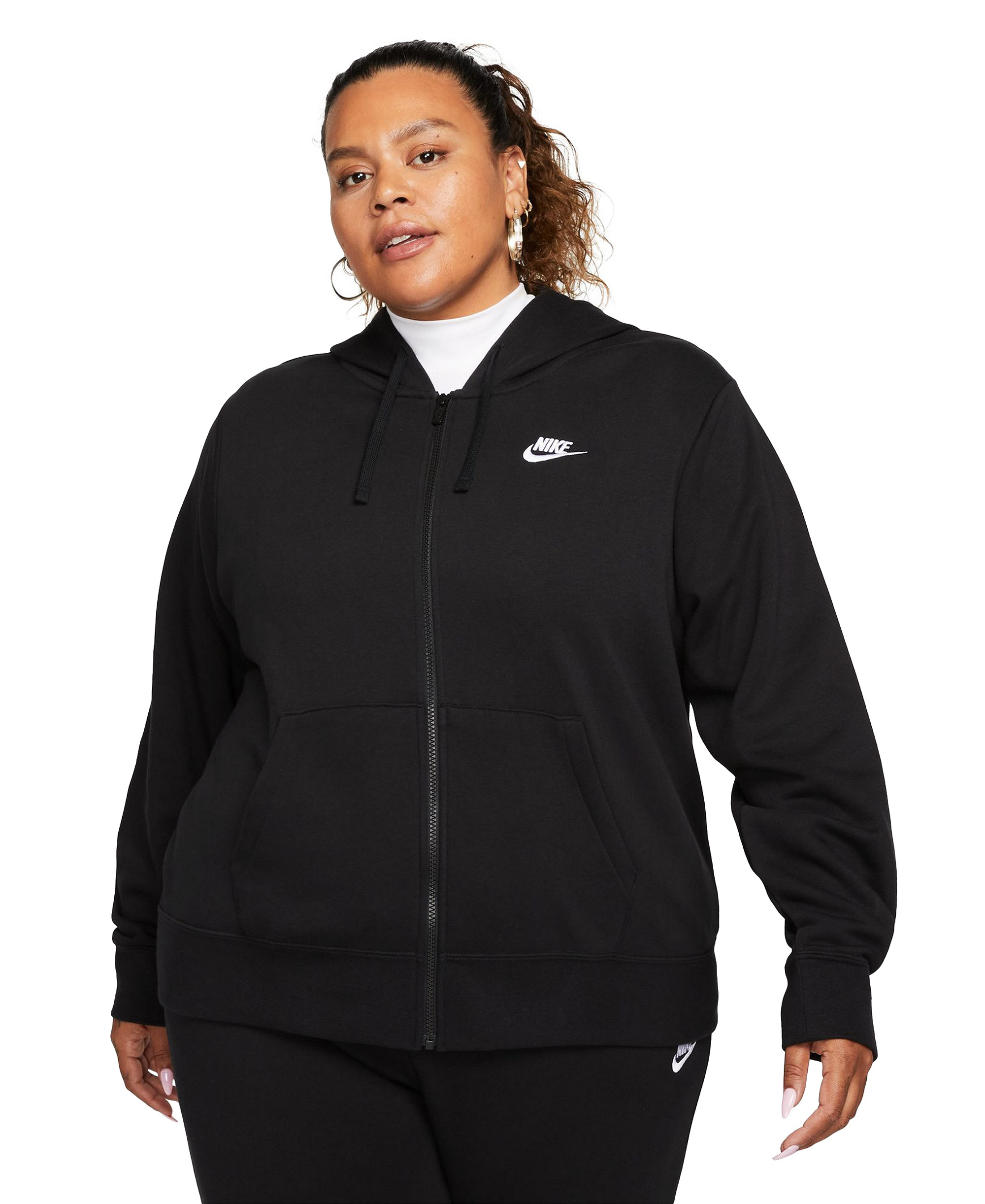 Nike Women's Sportswear Club Fleece Full-Zip Hoodie - Black