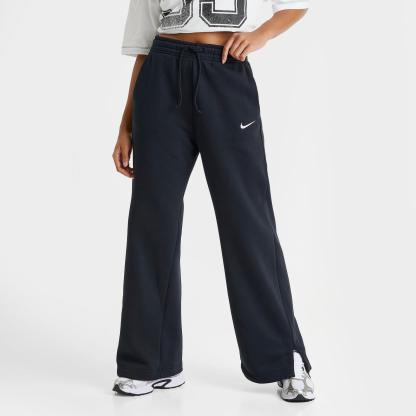 Women's Nike Sportswear Phoenix Fleece High-Waisted Wide-Leg Sweatpants - Black/Sail