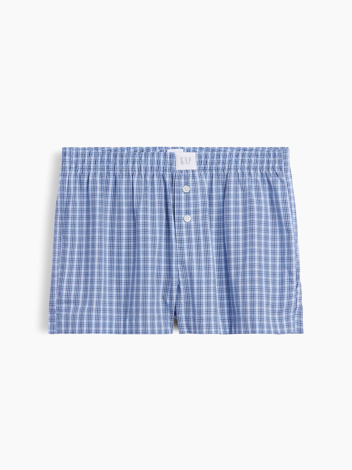 Poplin PJ Boxer Shorts - Blue plaid