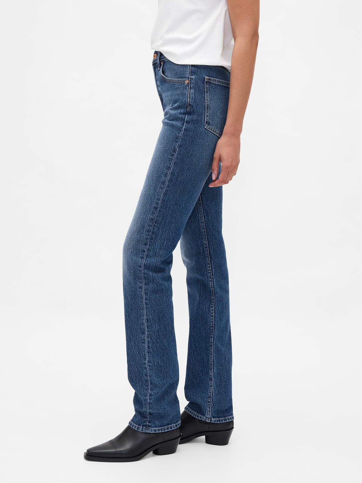 High Rise '90s Slim Straight Jeans - Medium wash