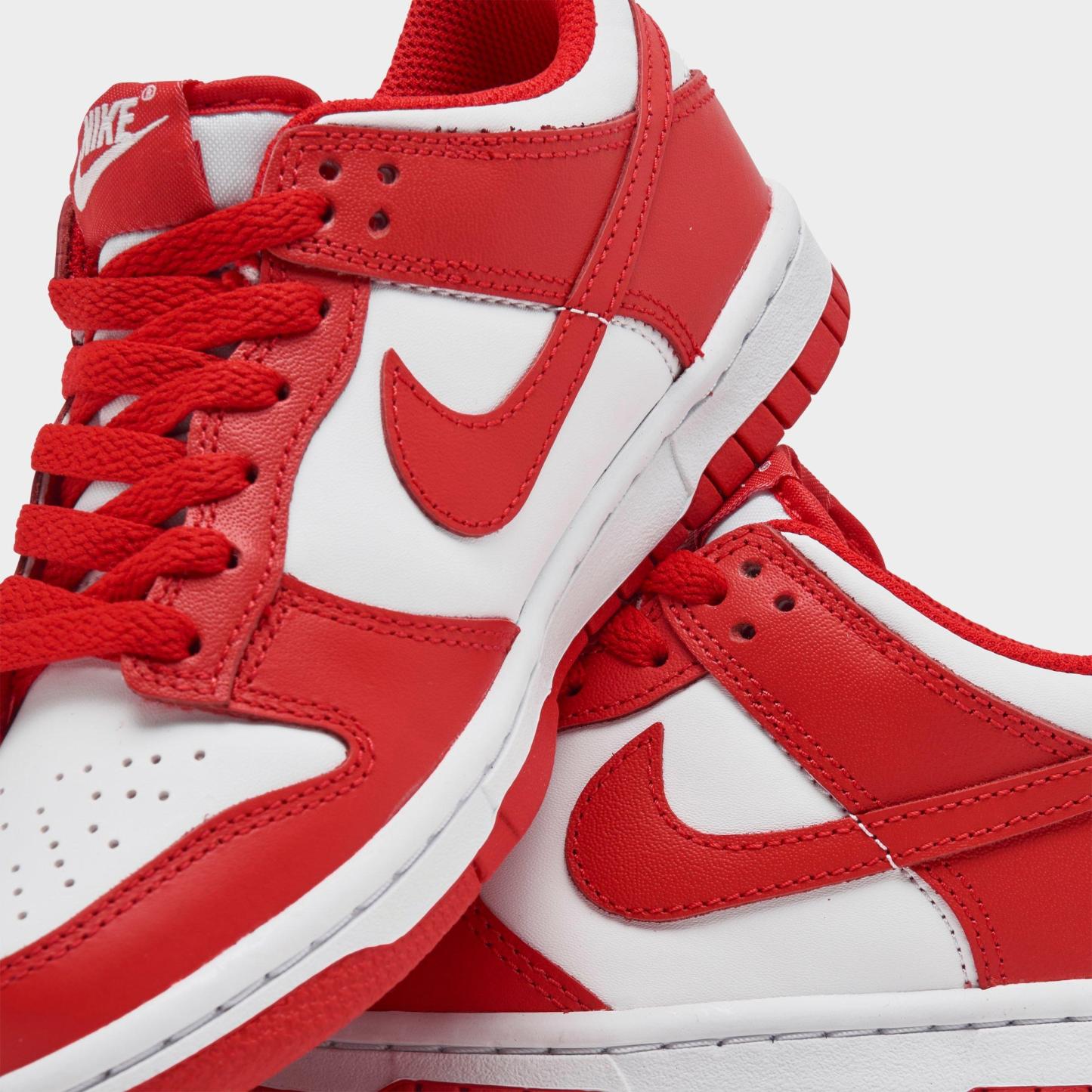 Big Kids' Nithtke Dunk Low Casual Shoes - Part 1 - White/University Red - Detail shot