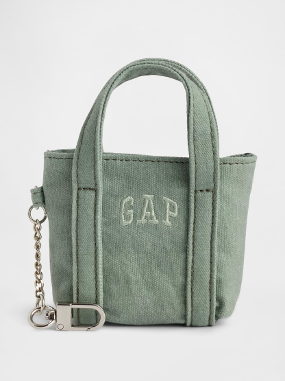 Logo Tote Bag Charm - Gasoline green