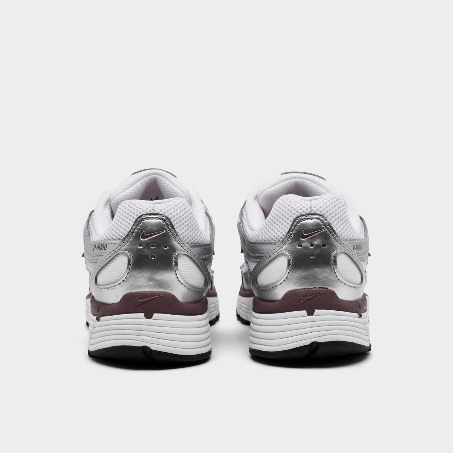 Women's Nike P-6000 Casual Shoes - White/Metallic Silver/Black/Tattoo