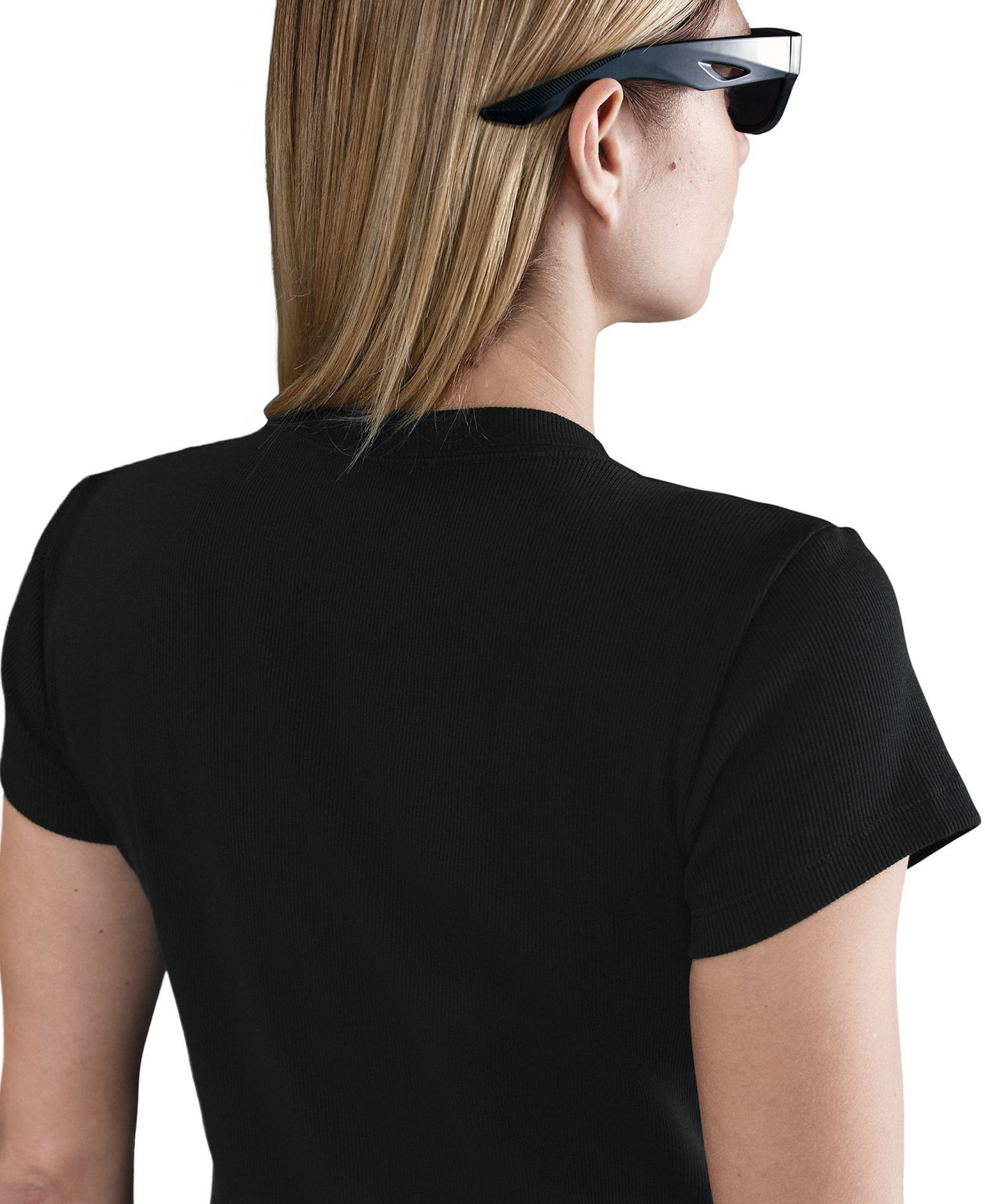 Nike Women's Sportswear Tight Ribbed Short-Sleeve T-Shirt - Black