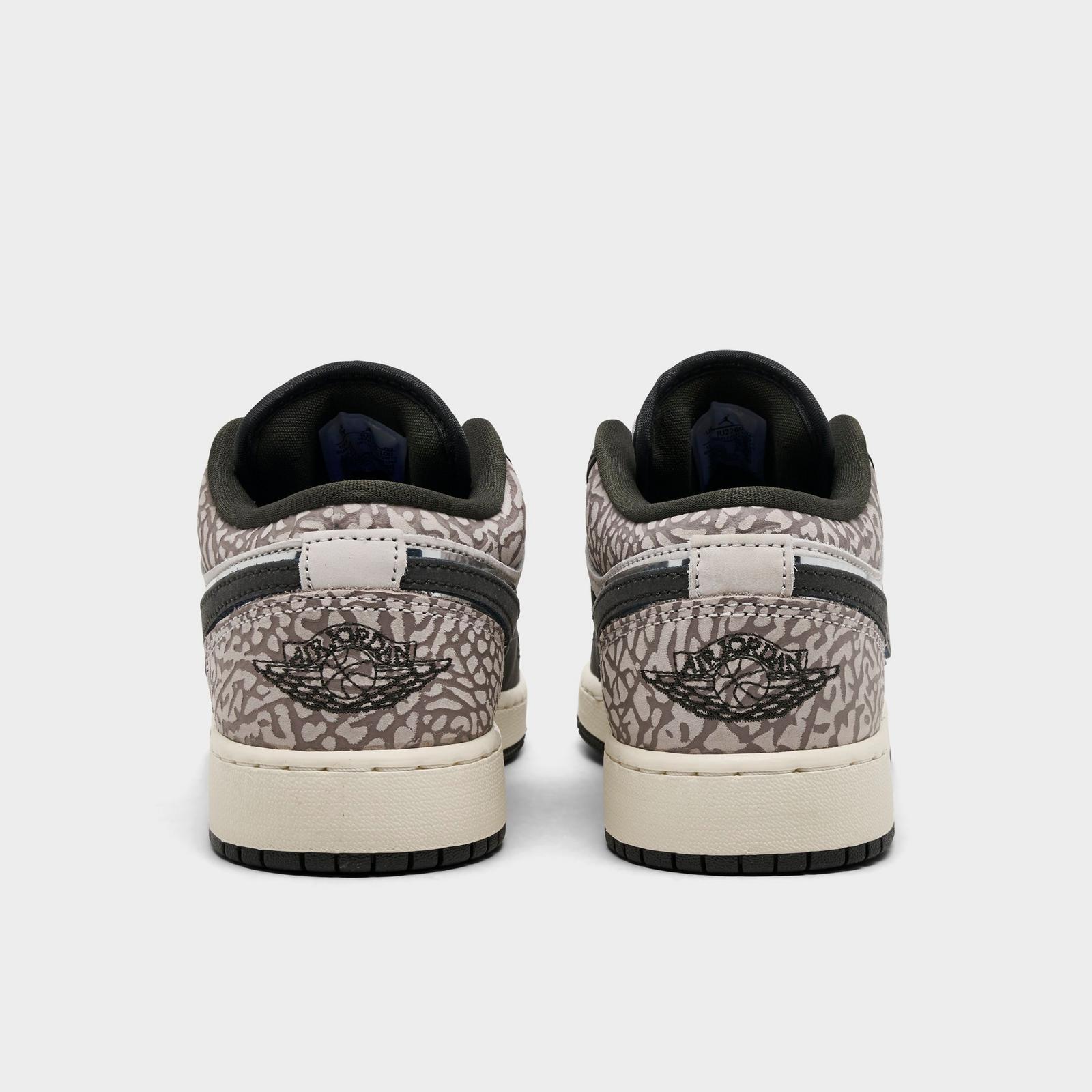 Big Kids' Air Jordan Retro 1 Low OG SE Casual Shoes - Sail/Infrared/Deep Pewter - view 4