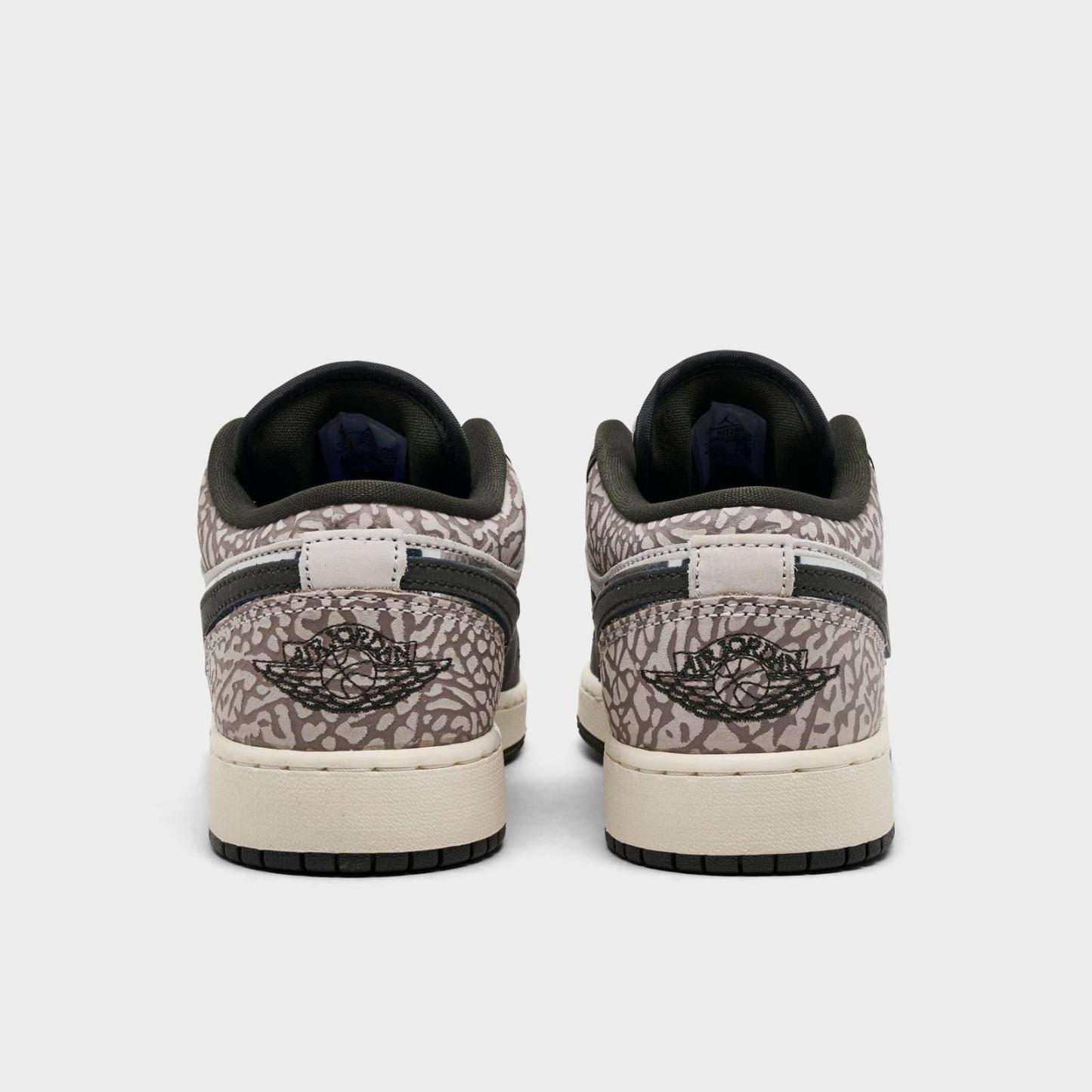 Big Kids' Air Jordan Retro 1 Low OG SE Casual Shoes - Sail/Infrared/Deep Pewter - view 4