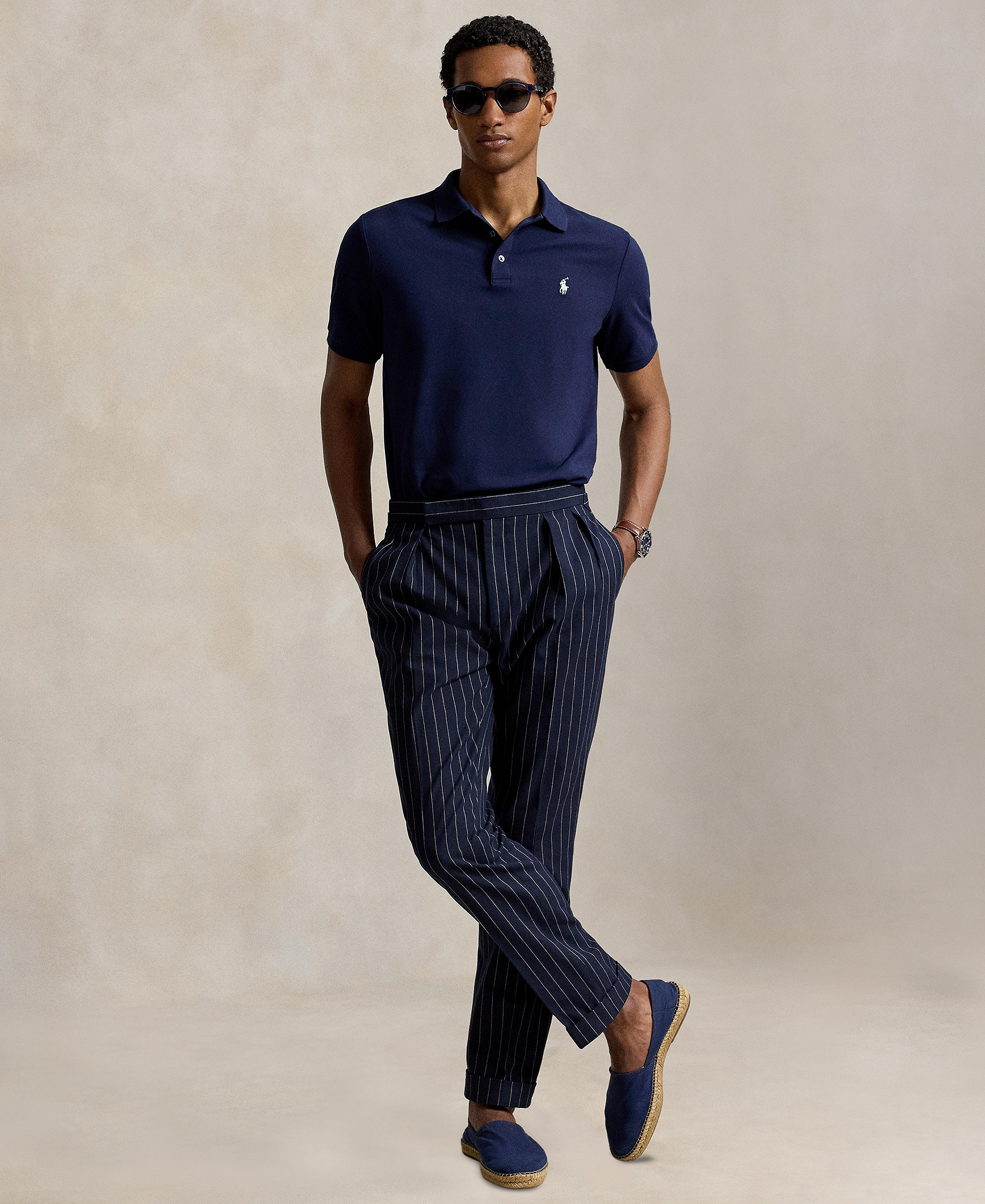 Polo Ralph Lauren Men's Classic-Fit Stretch Mesh Polo Shirt - Refined Navy/Smoke