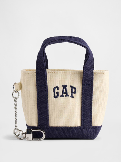 Logo Tote Bag Charm - Dark navy blue