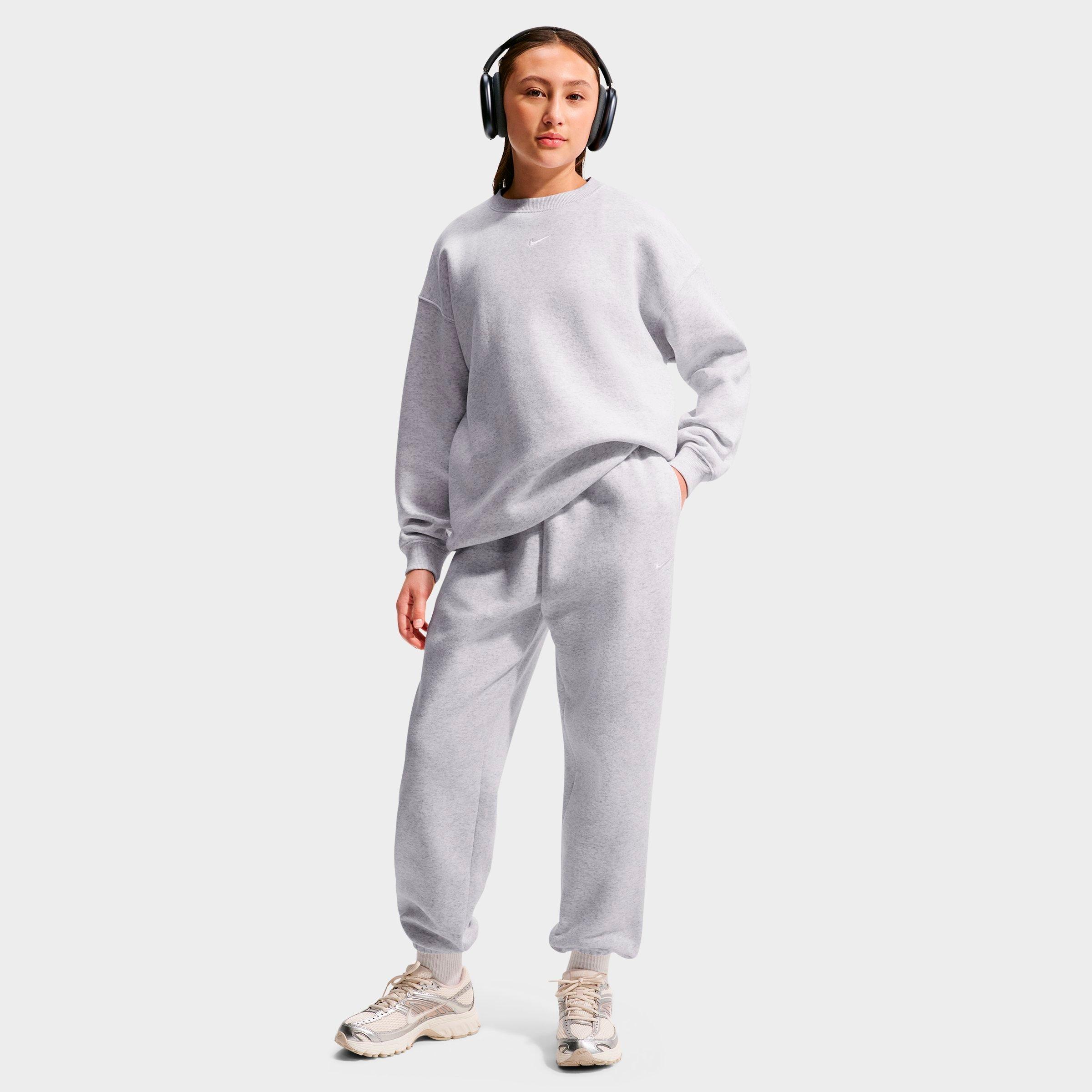 Girls' Big Kids' Nithtke Sportswear Studio Fleece Jogger Pants - Birch Heather/White/White