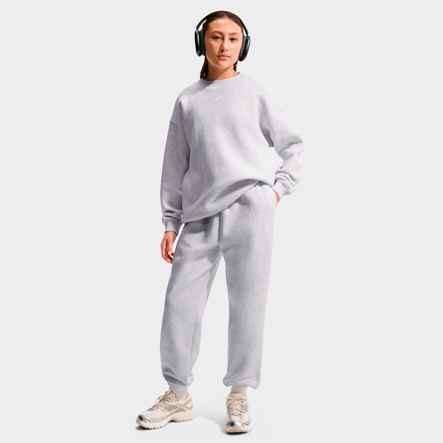 Girls' Big Kids' Nithtke Sportswear Studio Fleece Jogger Pants - Birch Heather/White/White