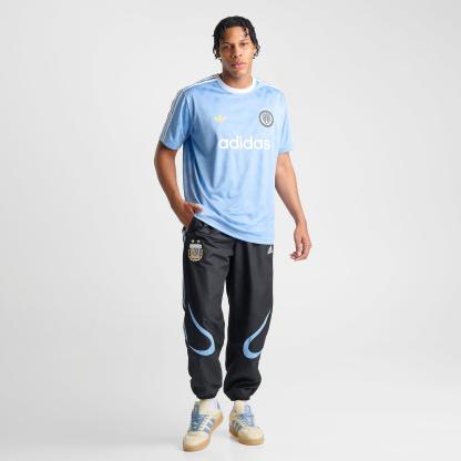 Men's adidas Originals Jacquard Print Lifestyle Soccer Jersey - Ash Blue - view 2