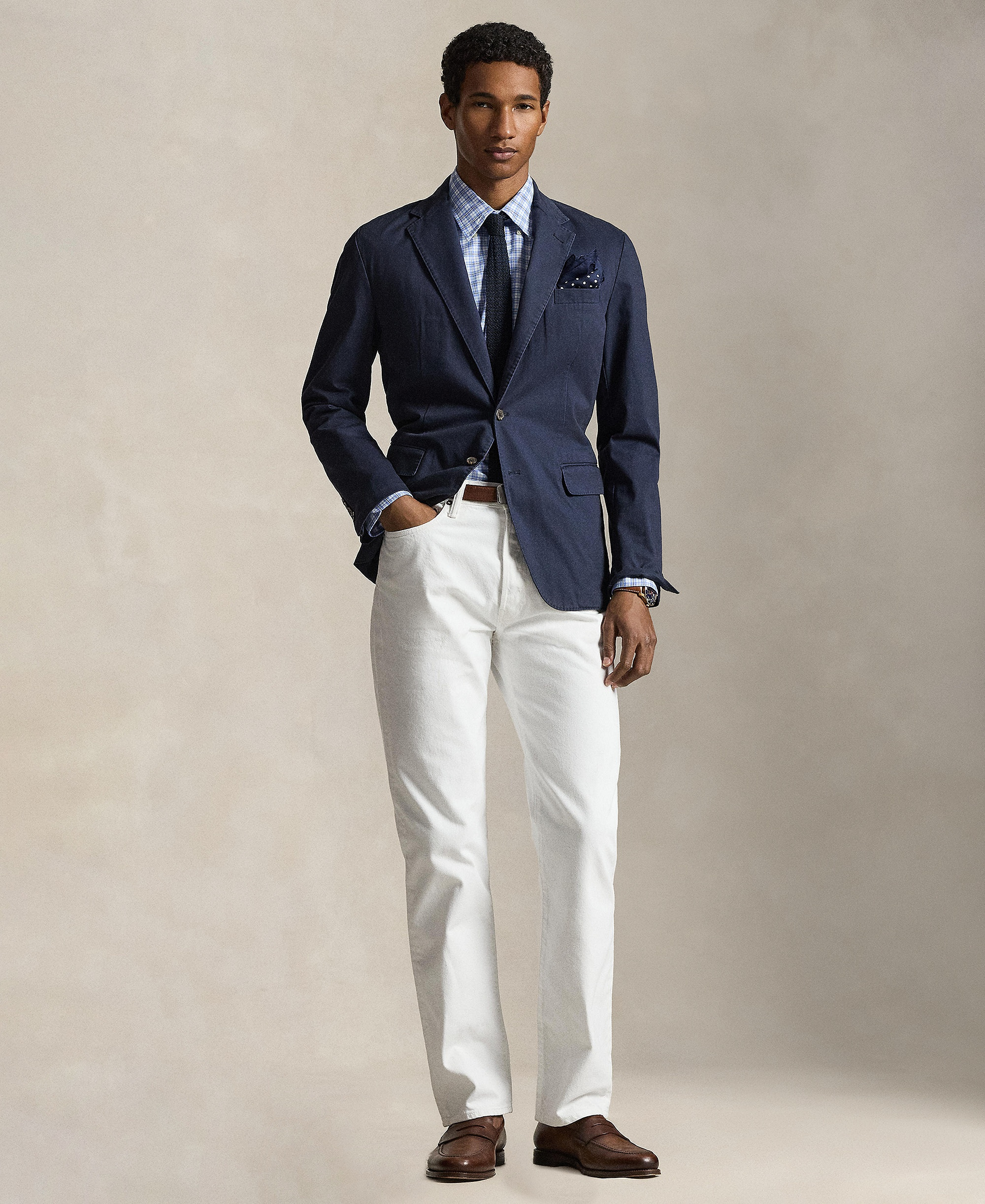 Polo Ralph Lauren Men's Classic-Fit Performance Oxford Shirt - Island Blue White Multi