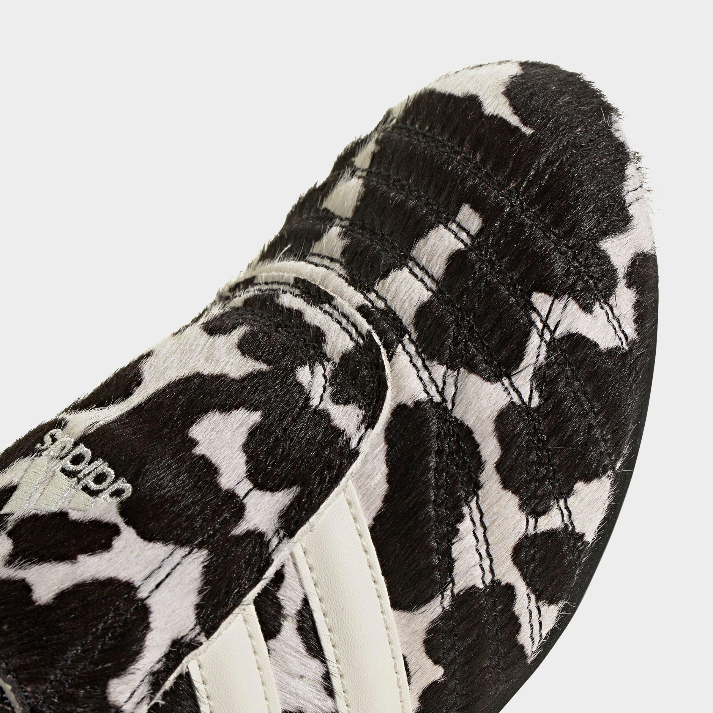 Women's adidas Originals Taekwondo Cow Print Casual Shoes - Core Black/Off White - Detail shot