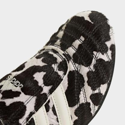 Women's adidas Originals Taekwondo Cow Print Casual Shoes - Core Black/Off White - Detail shot