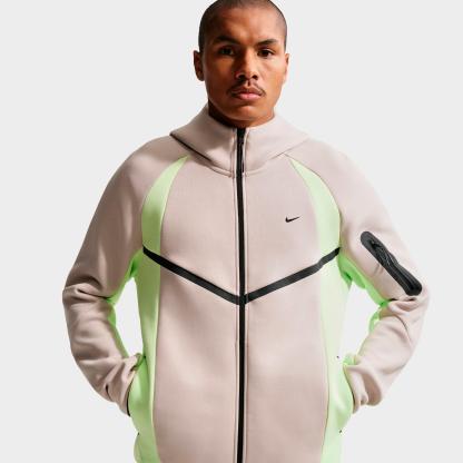 Men's Nithtke Tech Fleece Pro Windrunner Full-Zip Jacket - Cream II/Light Liquid Lime/Black