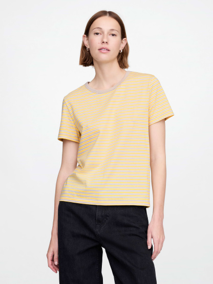 Organic Cotton VintageSoft T-Shirt - Yellow stripe