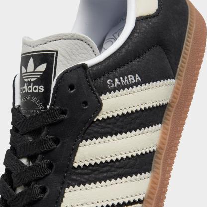 Women's adidas Originals Samba OG Casual Shoes - Part 7 - Core Black/Wonder White/Silver Metallic - Detail shot