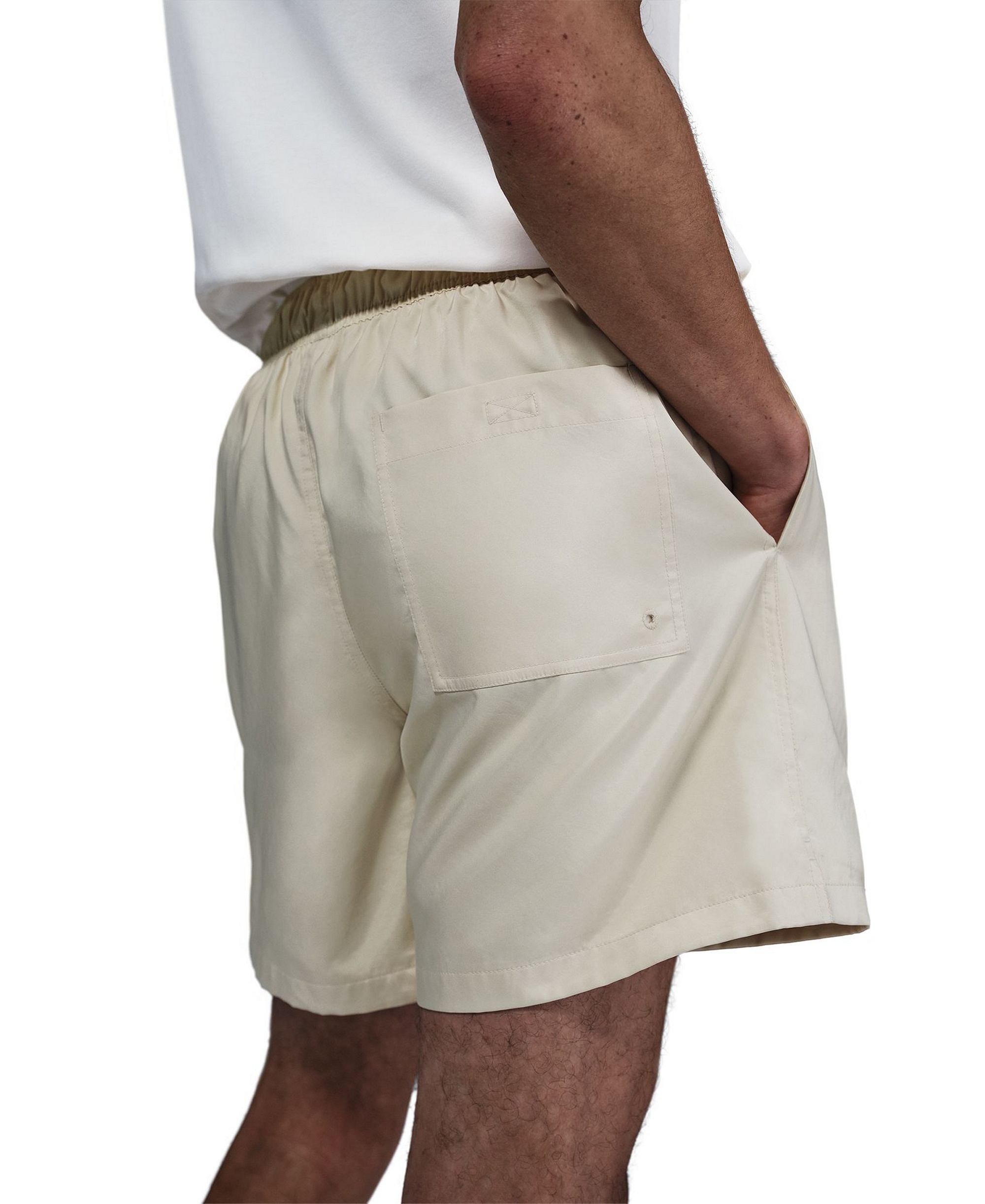 Nike Men's Club Flow Relaxed-Fit Drawstring Shorts - Khaki/White