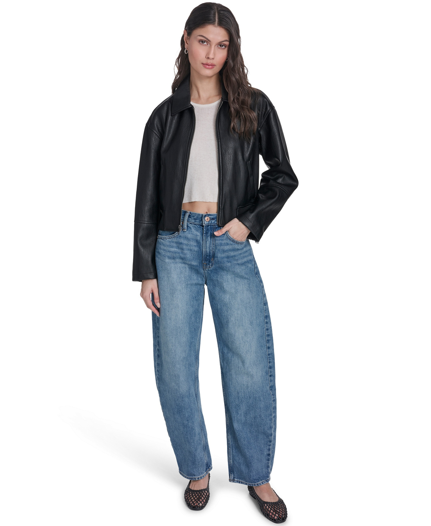 Levi's Women's Faux Leather Bomber Jacket - Black