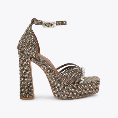 Kurt Geiger London Crystal Strap Platform - Beige