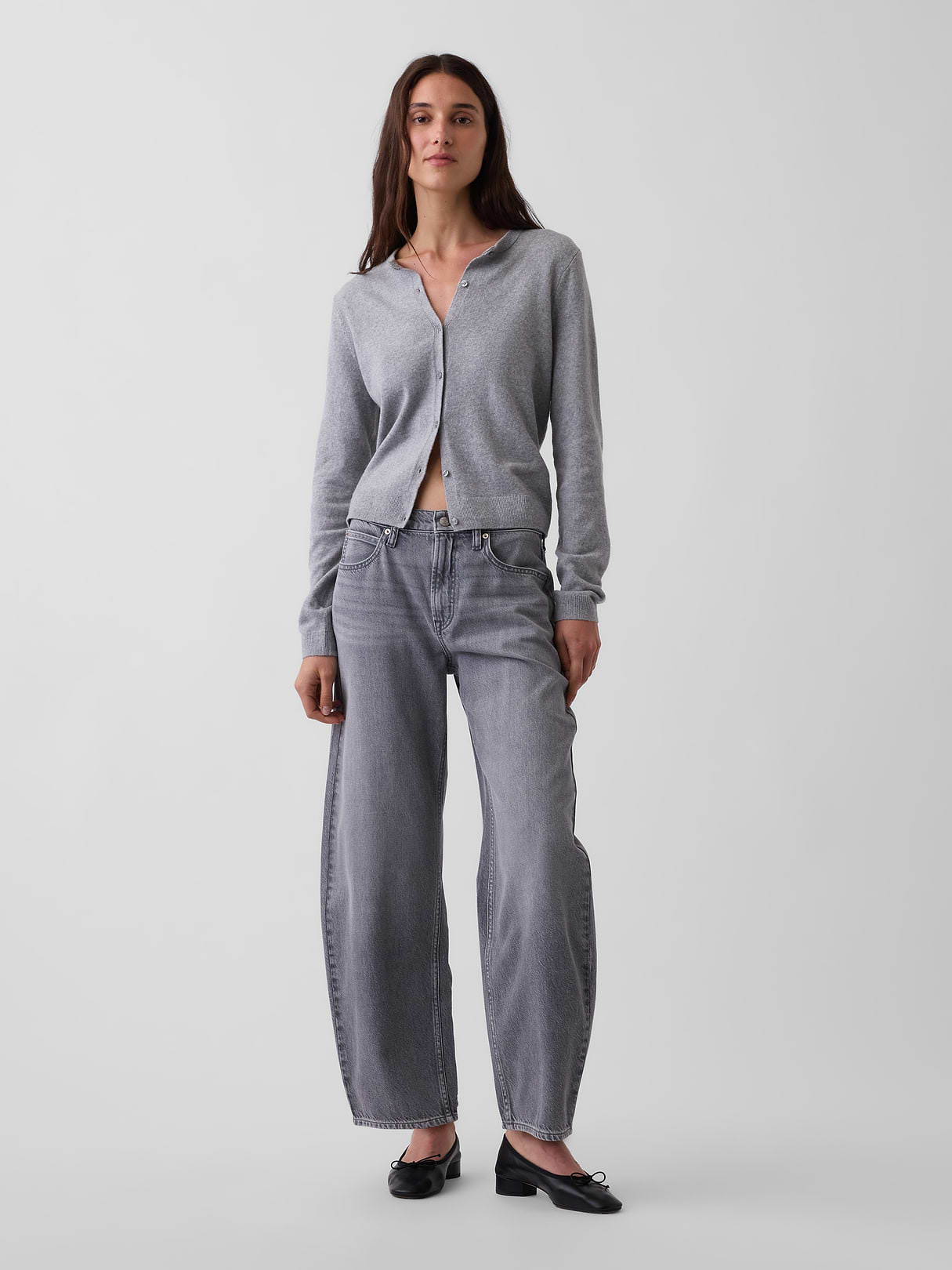 CashSoft Crop Cardigan - Heather grey