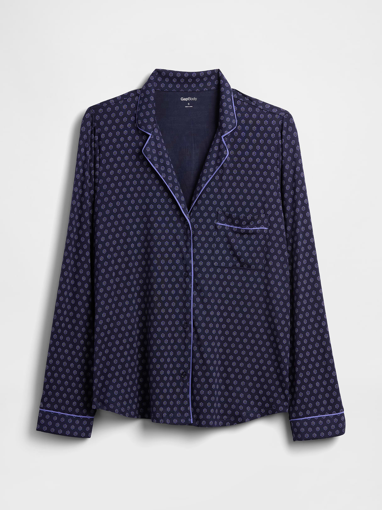 SoftMade Modal PJ Top - Blue foulard print